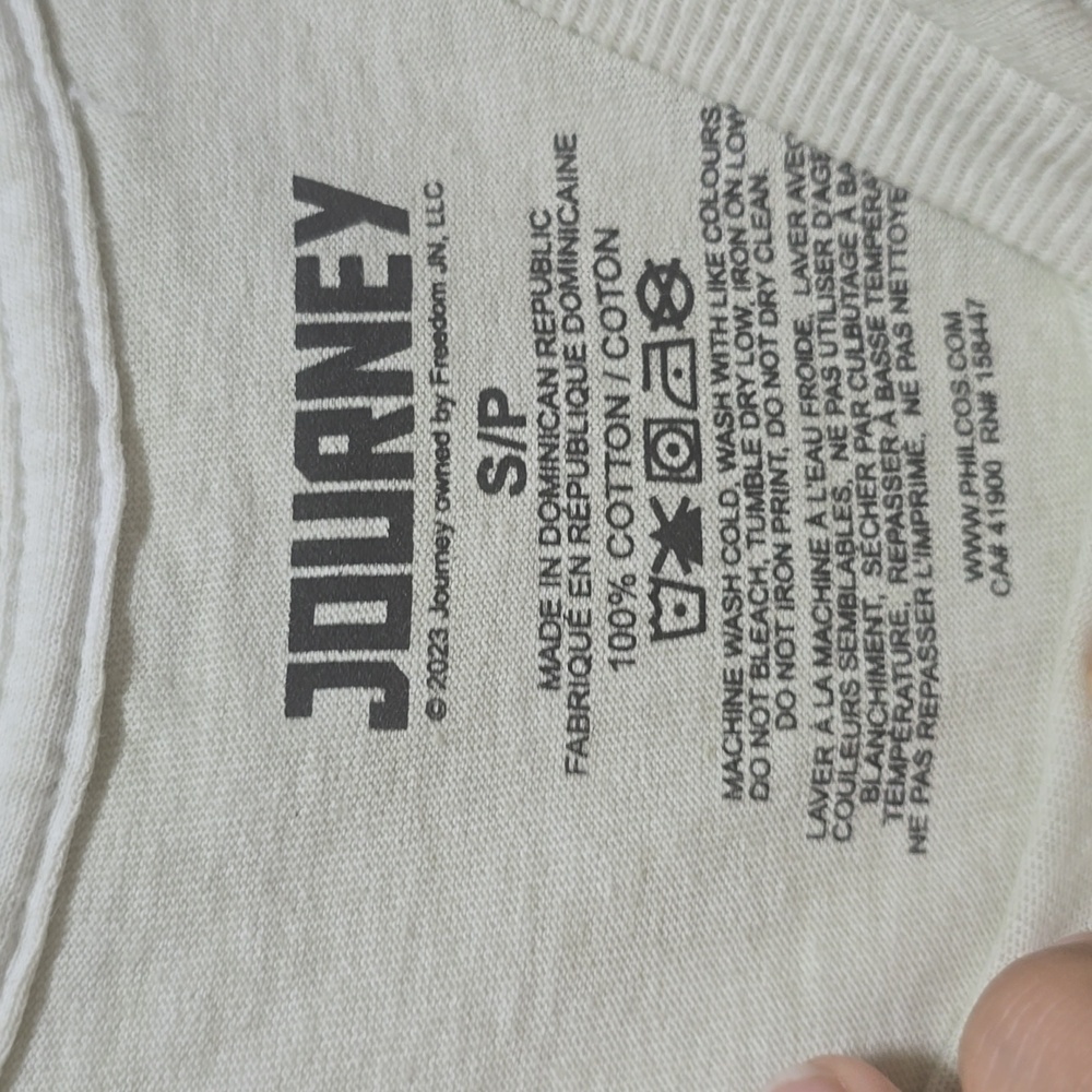 New Journey Band Crew Neck Tee T-Shirt Color Cream Size Small - Picture 3 of 3